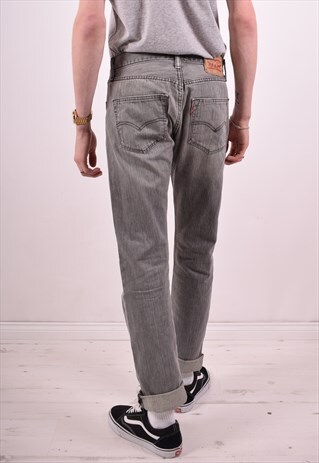 LEVI'S 501 MENS VINTAGE JEANS W30 L32 GREY 90S