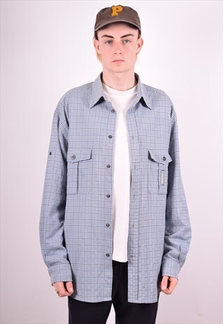 MENS VINTAGE SHIRT XL BLUE 90S
