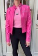Vintage Cache Genuine Leather Pink Crop Jacket   Size XS 