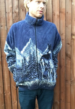 VINTAGE WOLF FLEECE JUMPER WINTER JACKET