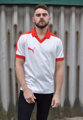 VINTAGE 90'S PUMA FOOTBALL POLO COLLAR SPORTS TEE