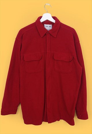 VINTAGE 90'S CHEROKEE OVERSIZED FLEECE SHIRT IN RED