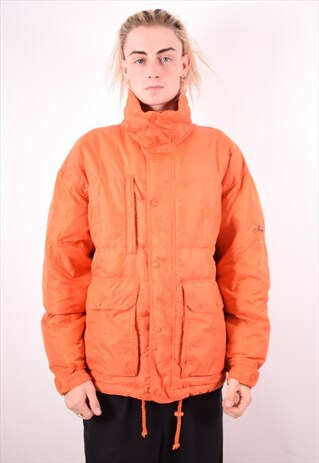 ELLESSE MENS VINTAGE PADDED JACKET LARGE ORANGE 90S