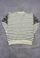 VINTAGE KNITTED JUMPER ABSTRACT PATTERNED KNIT SWEATER