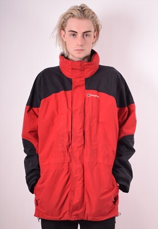 BERGHAUS MENS VINTAGE JACKET LARGE RED 90S