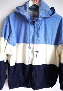 Vintage Windbreaker Jacket Tracksuit Blue Activewear