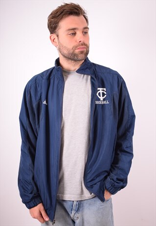 ADIDAS MENS VINTAGE TRACKSUIT TOP JACKET XL BLUE 90S