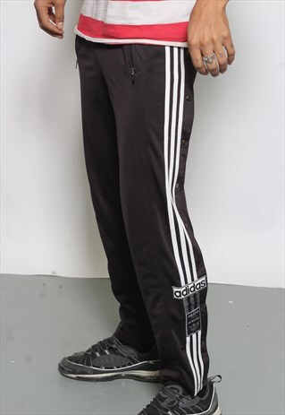 VINTAGE ADIDAS 3 STRIPE LOGO TRACK BOTTOMS