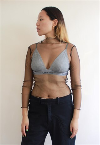 BLACK MESH TOP