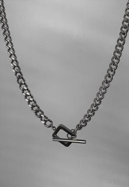 DEMETRIUS. Silver T Bar Toggle Necklace
