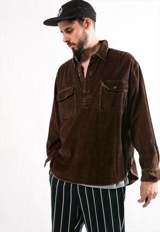 VINTAGE CORDUROY PULLOVER SHIRT