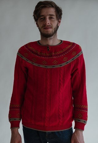 VINTAGE 80S FUNKY JUMPER IN RED