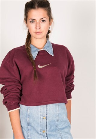 VINTAGE 90S USA CROP WEATSHIRT / R443