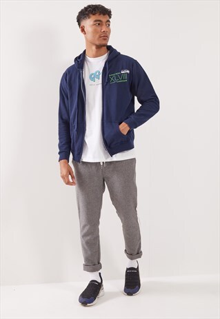 VINTAGE SUPER BOWL ZIP-UP HOODIE
