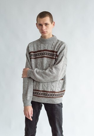 VINTAGE 80S HIGH NECK WINTER JUMPER