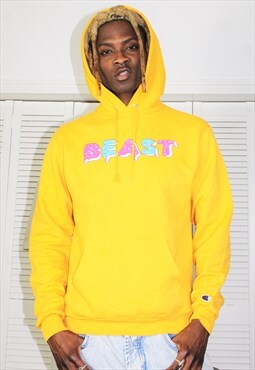Vintage Y2K Yellow Champion Spellout Hoodie