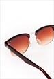 SUNGLASSES IN MATTE BROWN HALF FRAMES WITH METAL DETAILS MEN
