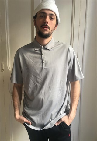 VINTAGE NIKE BEIGE DRI-FIT POLO SHIRT