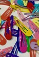 bundle of 5 y2k 90s colourful hair grips / clips