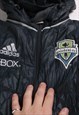 VINTAGE 90'S ADIDAS PUFFER JACKET SEATTLE SOUNDERS FC NAVY