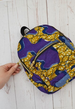 BEYOND RETRO LABEL PATTERNED MINI BACKPACK