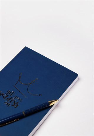 A5 NOTEBOOK IN BLUE WITH CROWN DESIGN