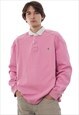 Vintage POLO RALPH LAUREN Rugby Shirt Long Sleeve Pink