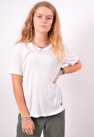 VINTAGE POLO RALPH LAUREN T-SHIRT TOP WHITE