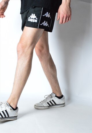 VINTAGE 90S BLACK KAPPA SPORTS SHORTS