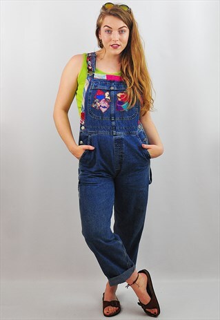 VINTAGE 90S RARE LEE PATCHWORK CIRCLE OF WOMEN DUNGAREES