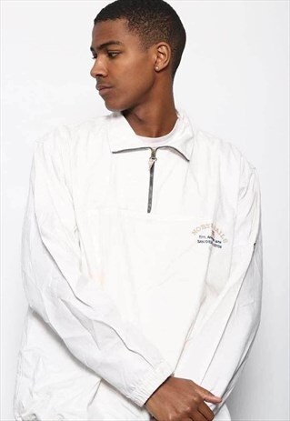 VINTAGE NORTH SAILS 1/4 ZIP LOGO TOP WHITE