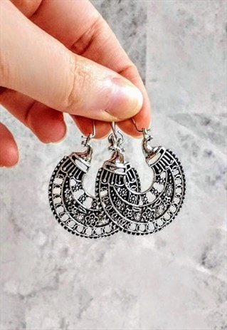 MINI BOHO MANDALA HOOP FESTIVAL EARRINGS