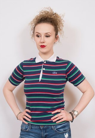 VINTAGE IZOD LACOSTE STRIPED POLO SHIRT