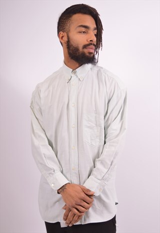 TRUSSARDI MENS VINTAGE SHIRT LARGE BLUE 90S