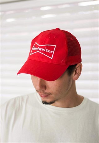 VINTAGE BUDWEISER LOGO TRUCKER HAT 90S X 2.2
