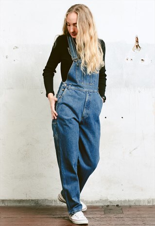 VINTAGE 80S BLUE DENIM DUNGAREES
