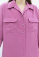 80S VINTAGE PINK COLLARED SHIRT BLOUSE