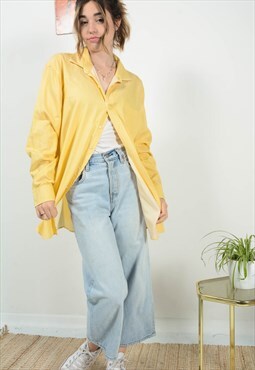 Vintage 90s Tommy Hilfiger Shirt Yellow Classic