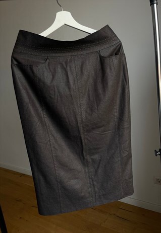 ESCADA WOOL MIDI BROWN SKIRT