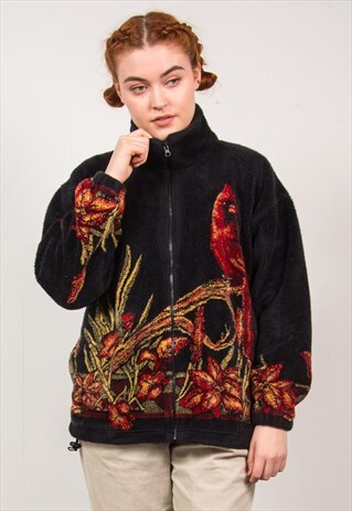 VINTAGE 90'S CARDINAL TEDDY FLEECE JACKET
