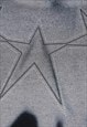 STAR PRINT T-SHIRT GRAFFITI NECKLINE TEE GRUNGE TOP IN WHITE