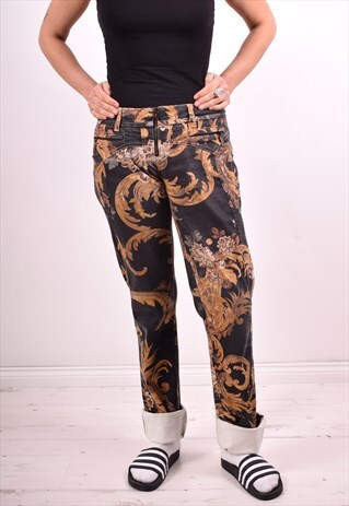 JUST CAVALLI WOMENS VINTAGE JEANS W32 L34 MULTI 90S