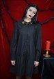 REWORKED BLACK LEOPARD PRINT DRESS HEART EMO GOTH GATHERED