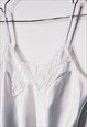 VINTAGE 80S RETRO LACE CAMI TOP WHITE