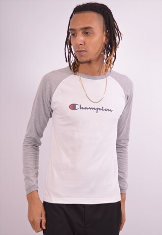 VINTAGE CHAMPION TOP LONG SLEEVE WHITE