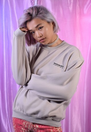 VINTAGE REEBOK BEIGE EMBROIDERED SWEATSHIRT