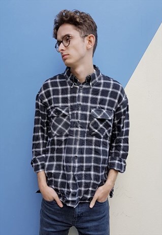 VINTAGE BLACK CHECKERED SHIRT