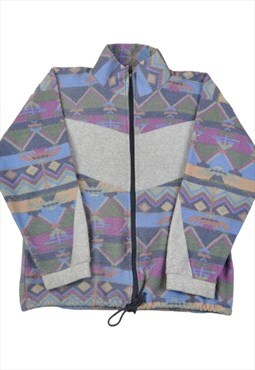 Vintage Fleece Jacket Retro Pattern Ladies Small