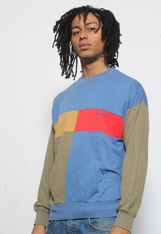 VINTAGE ADIDAS ORIGINALS LONG SLEEVE T-SHIRT BLUE