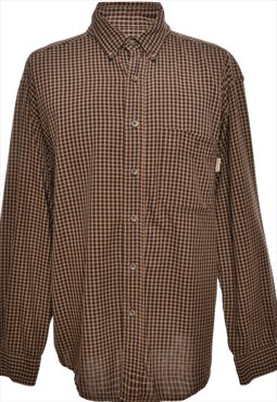 Dark Brown Woolrich Checked Shirt - L